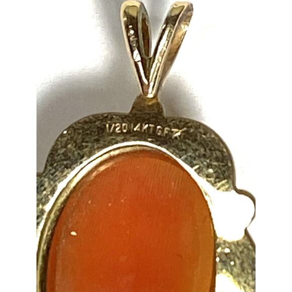 Vintage Shell Cameo 1/20 14K GF Gold-Filled Shell Pendant TK Tru-Kay - Picture 8 of 8